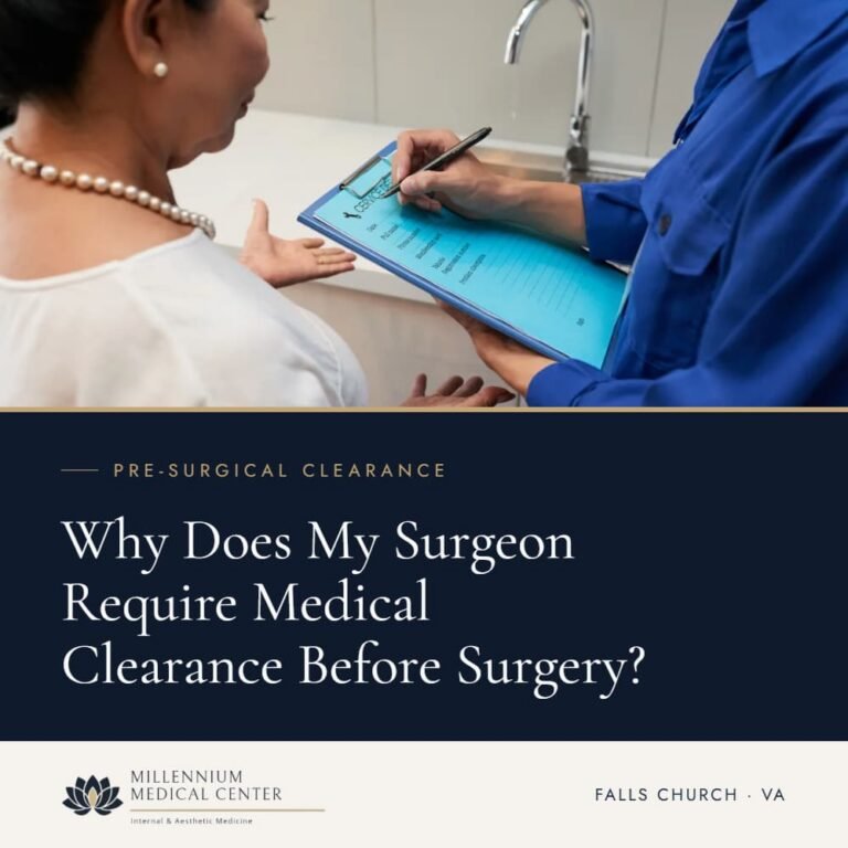 Surgeon serving medical clearance to a patient